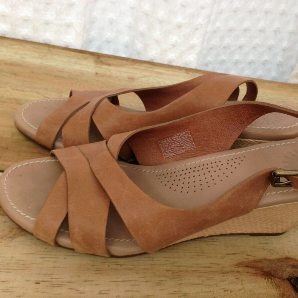 UGG Womens Leather Wedge Sandals